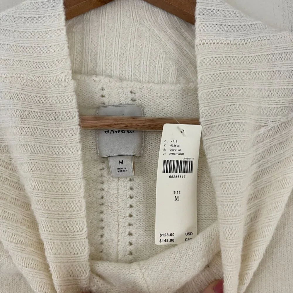 Anthropologie Maeve Gretchen Mock Neck Mixed Knit Cozy Sweater Size Medium_3